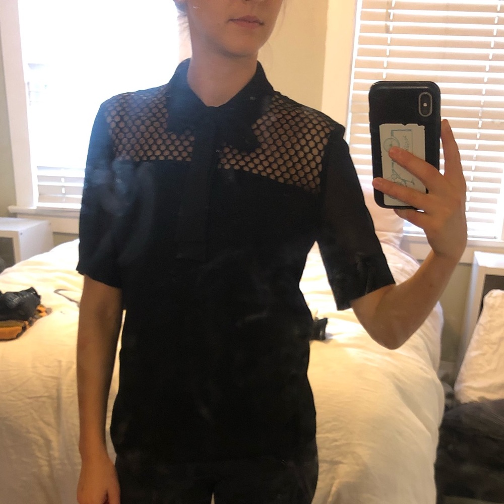 Black Sandro Collar Shirt with Tie size 1